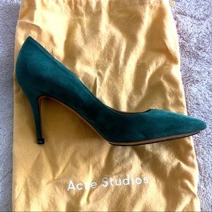 Acne Studios Andrea Heels in Racing Green - Unworn.